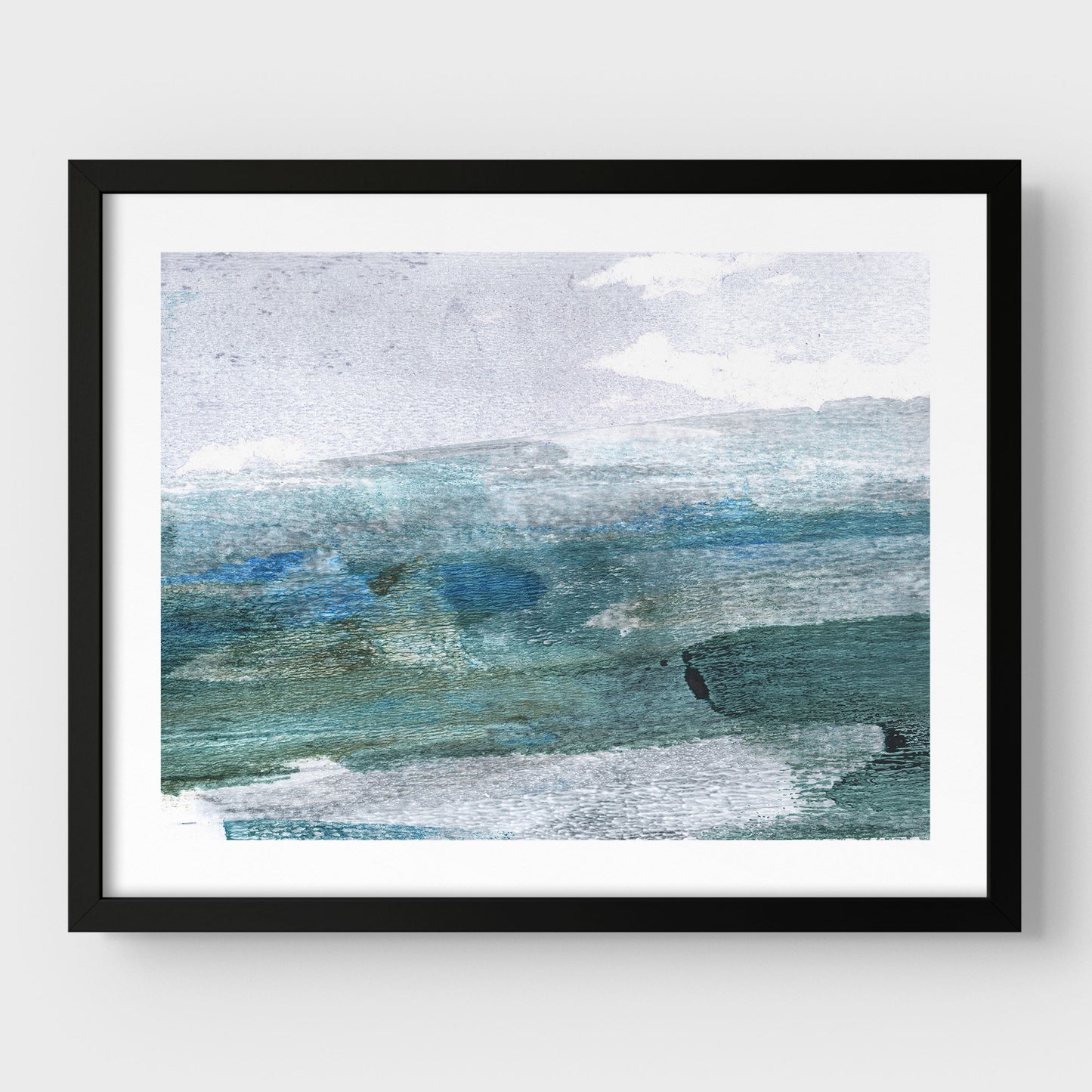 Teal and Grey Abstract Seascape