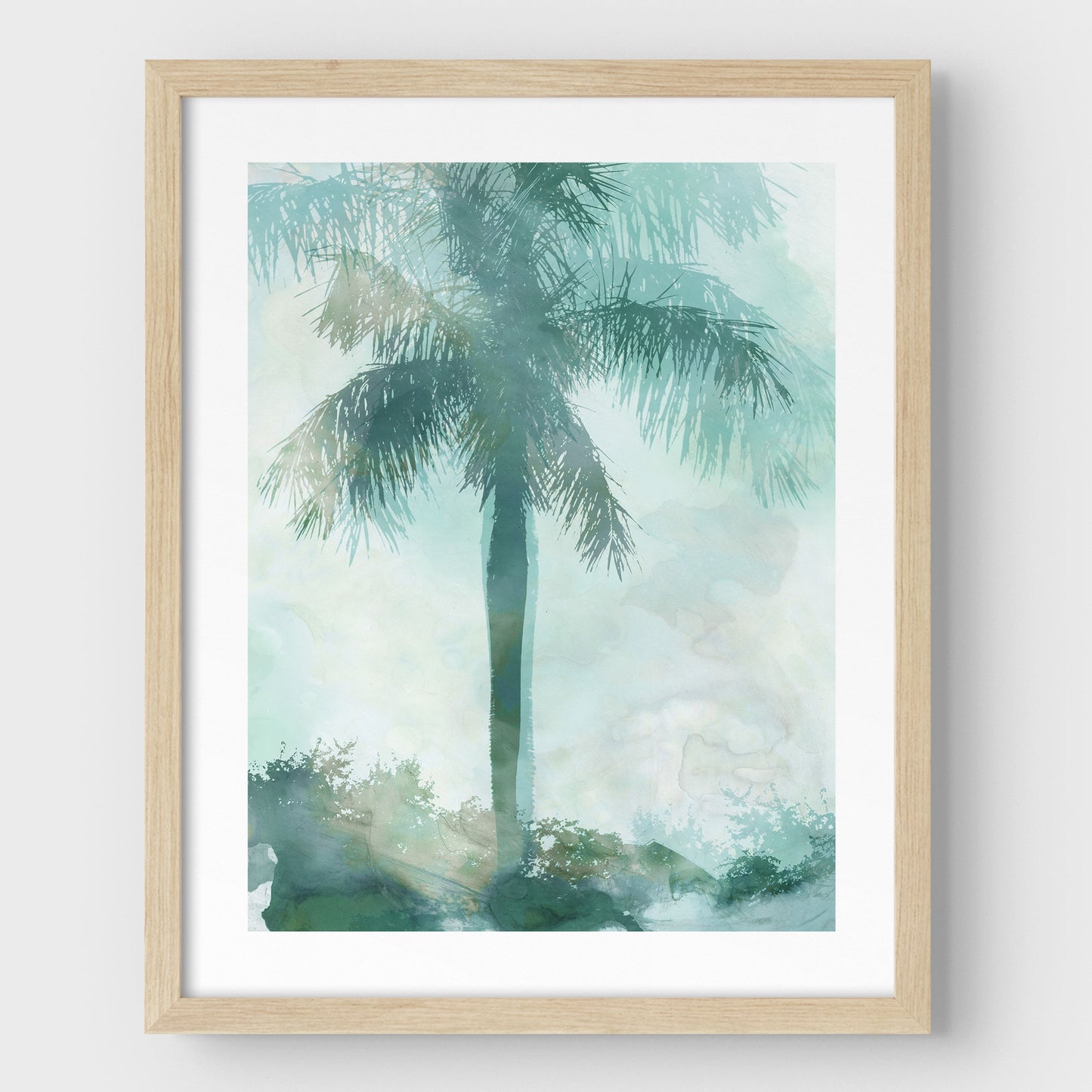 Teal and Aqua Palm Tree