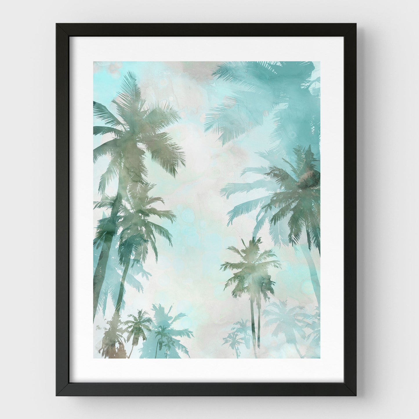 Teal and Aqua Palm Trees