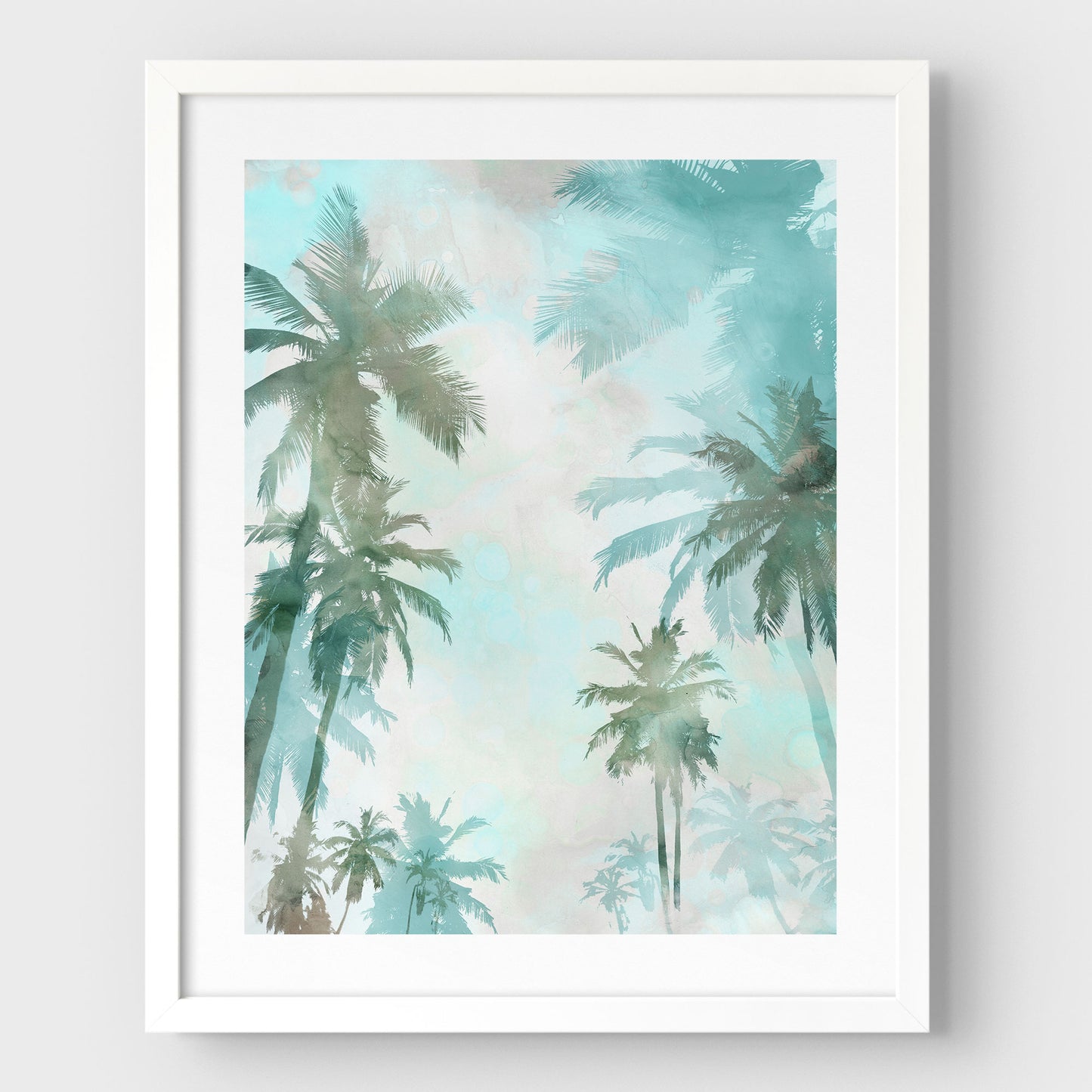 Teal and Aqua Palm Trees