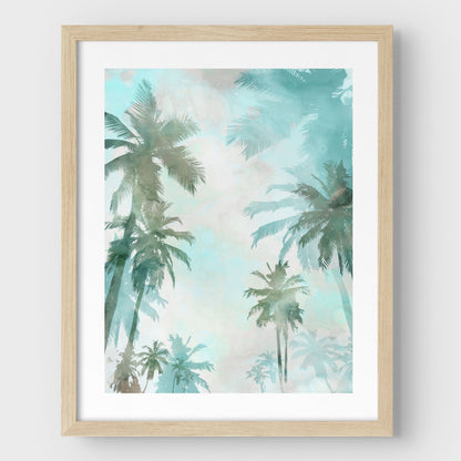 Teal and Aqua Palm Trees