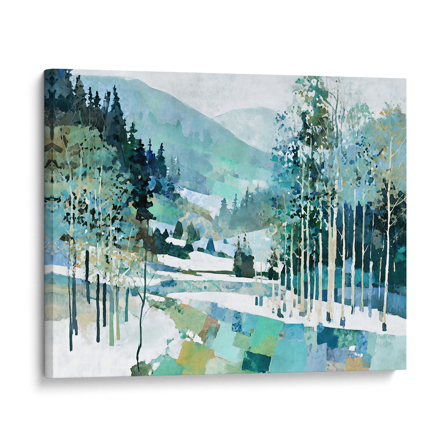 Aspen Grove Winter Watercolor Art Print