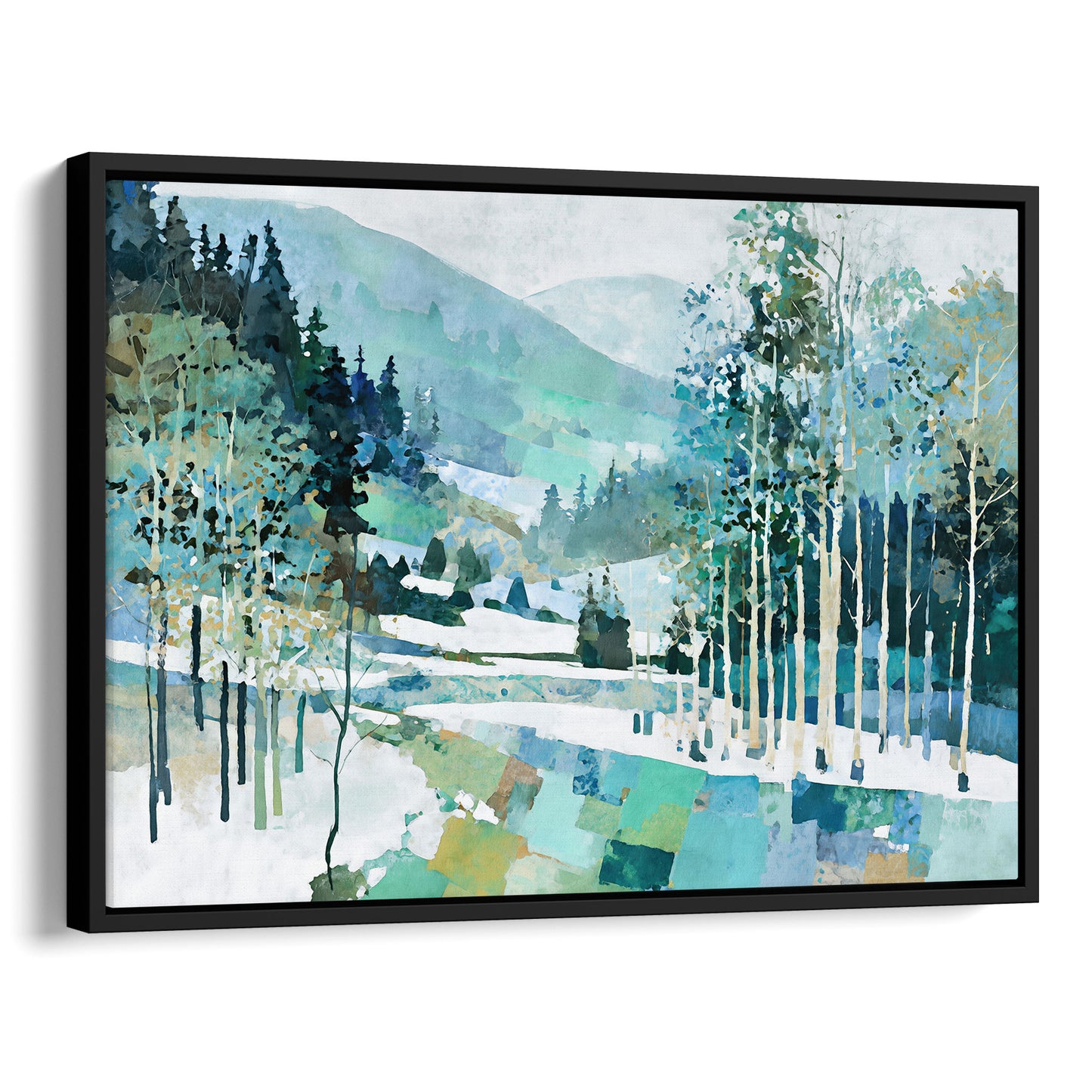Aspen Grove Winter Watercolor Art Print