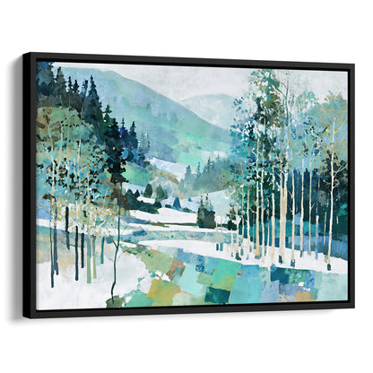 Aspen Grove Winter Watercolor Art Print