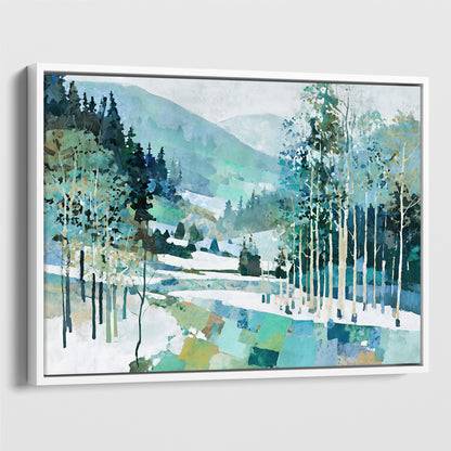 Aspen Grove Winter Watercolor Art Print
