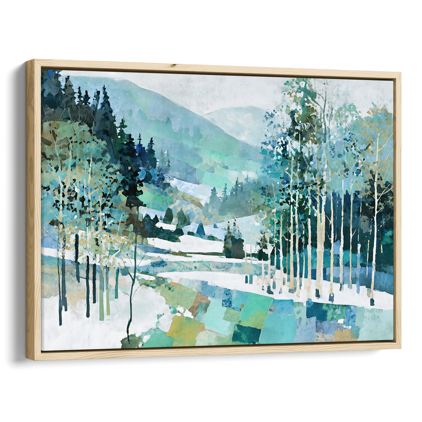 Aspen Grove Winter Watercolor Art Print