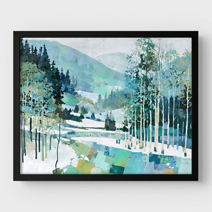 Aspen Grove Winter Watercolor Art Print
