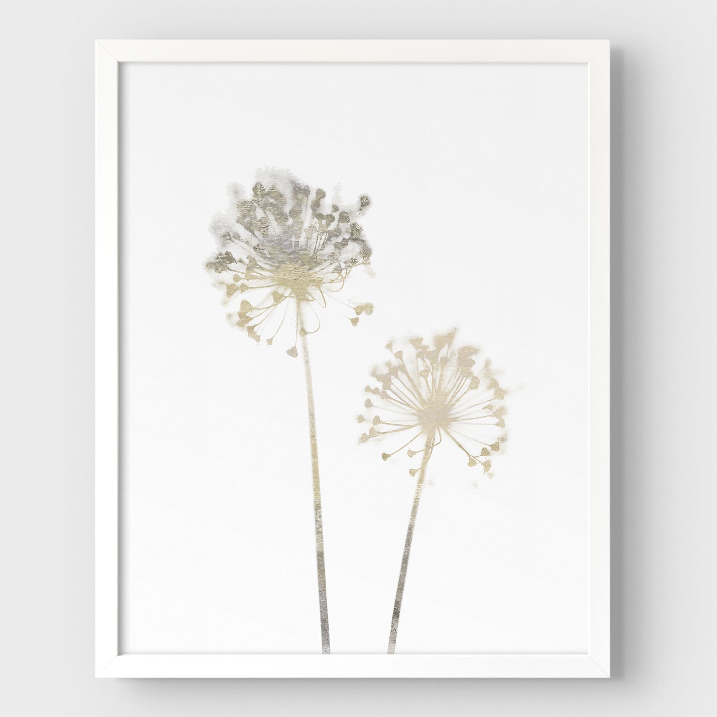 Beige Dandelion Minimalist Floral Print