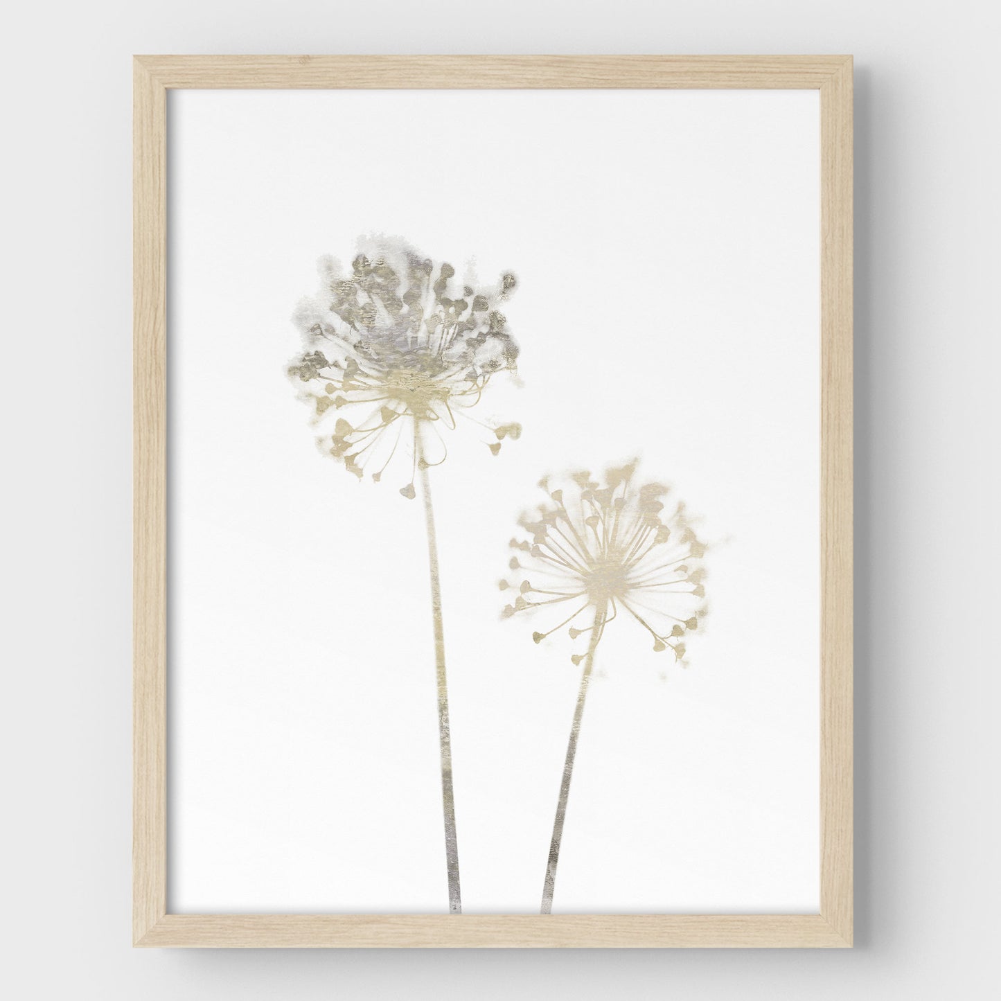 Beige Dandelion Minimalist Floral Print