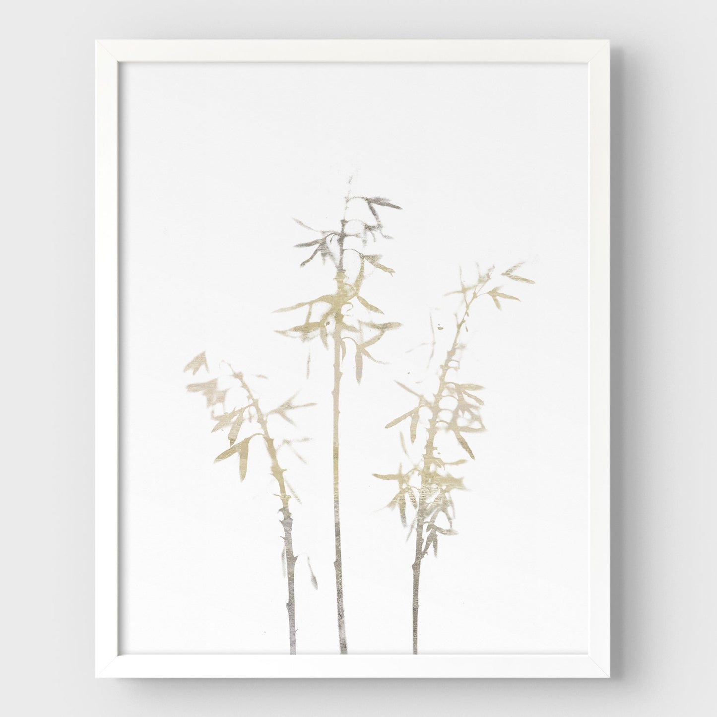 Beige Bamboo Minimalist Botanical Print