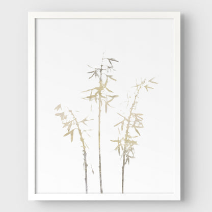 Beige Bamboo Minimalist Botanical Print