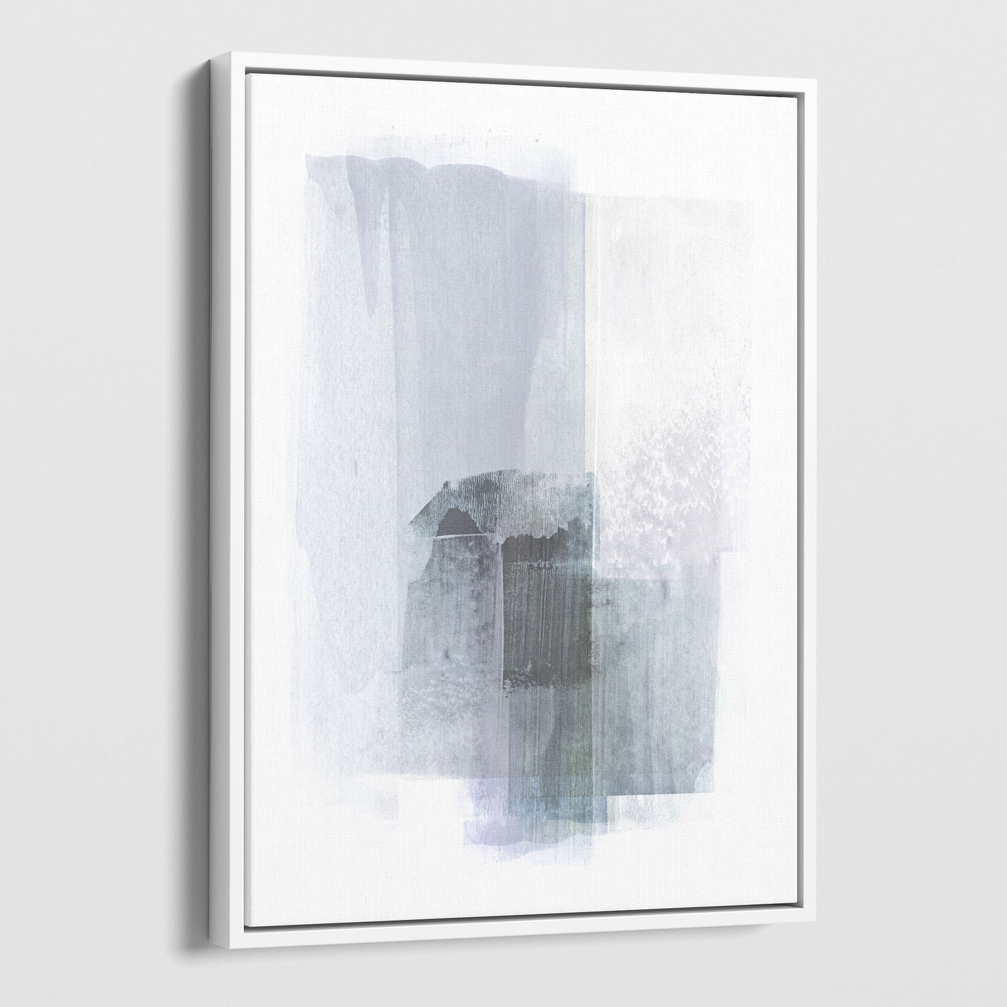 Blue Grey Modern Minimalist Abstract Painting Print