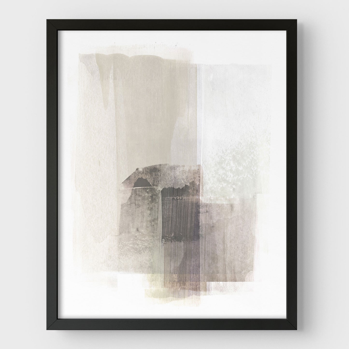 Beige and Brown Minimalist Abstract Painting Print