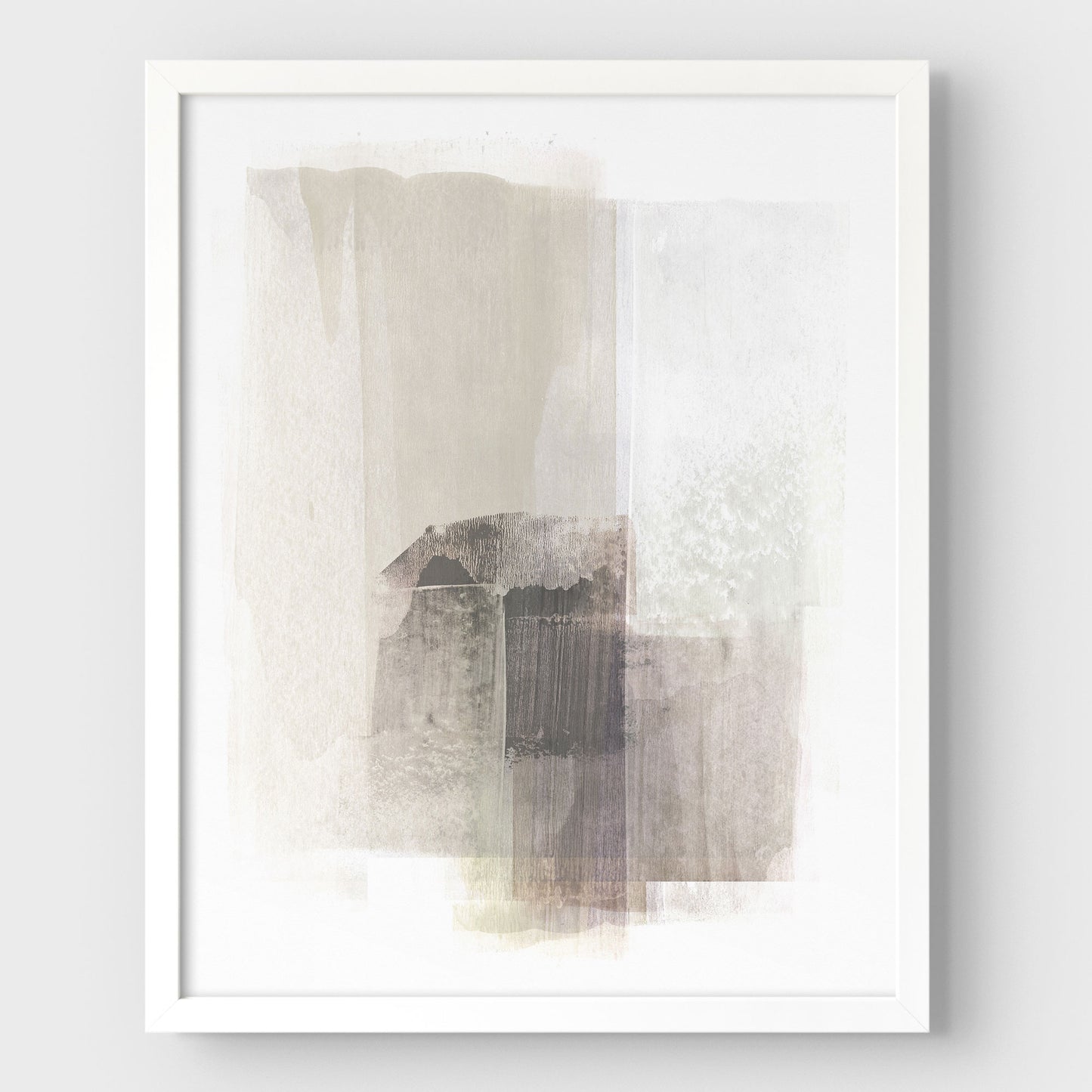 Beige and Brown Minimalist Abstract Painting Print