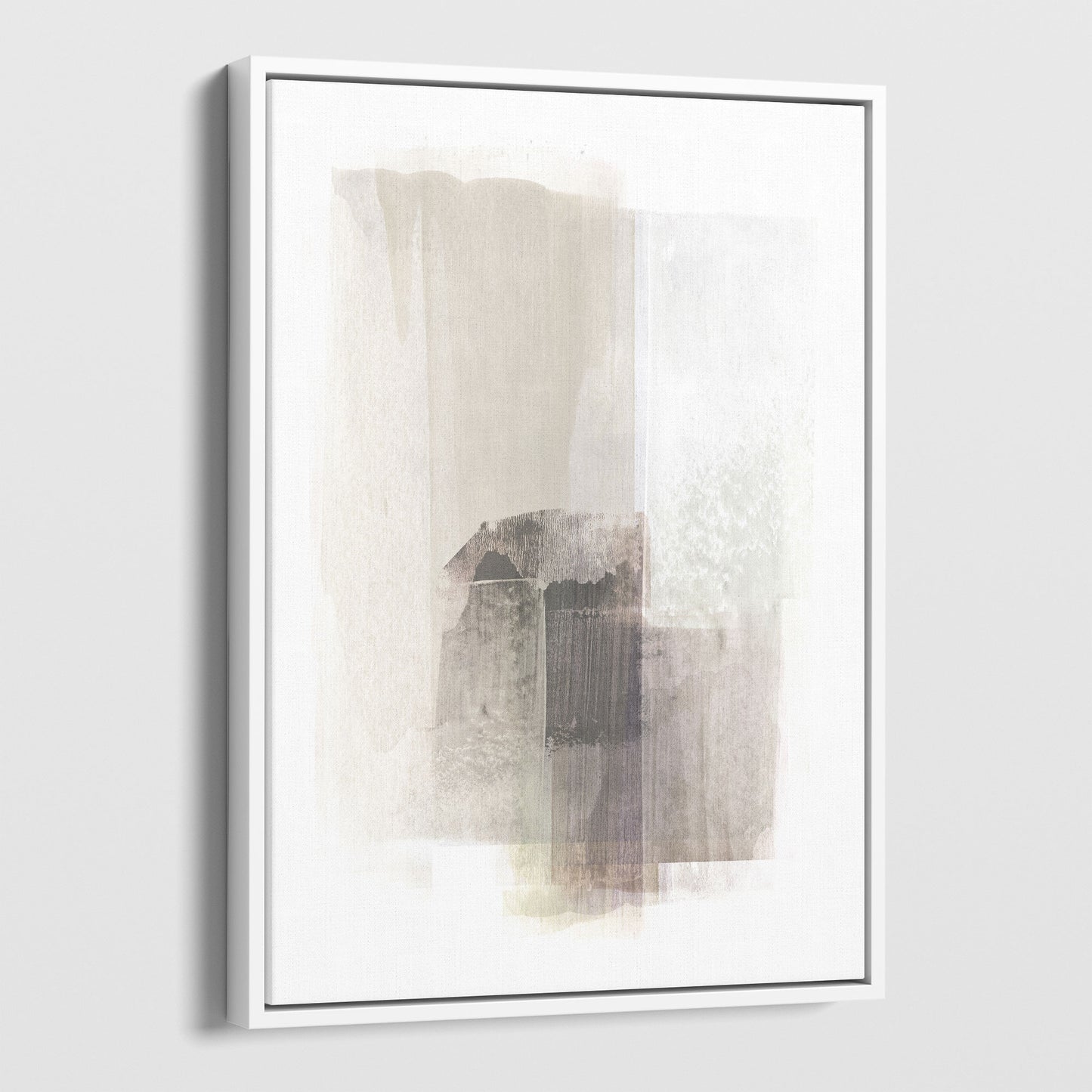 Beige and Brown Minimalist Abstract Painting Print