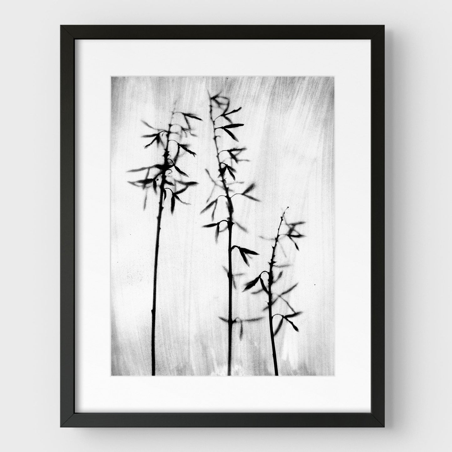 Black and White Bamboo Print