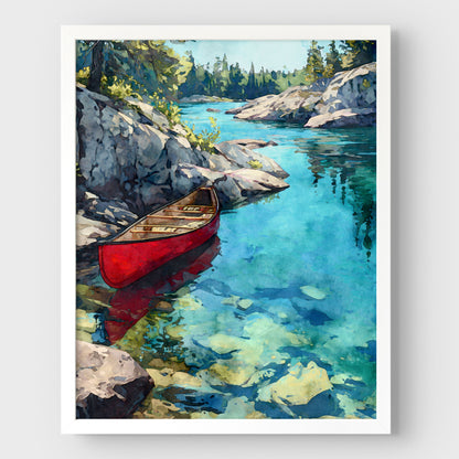 Boundary Waters Red Canoe Art Print