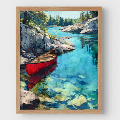 Boundary Waters Red Canoe Art Print