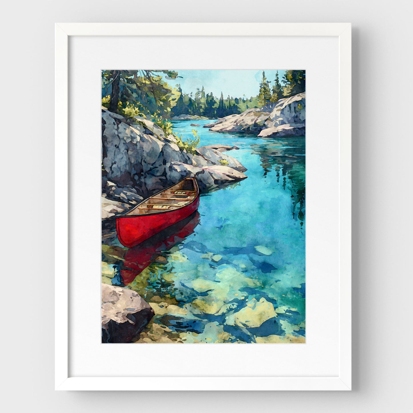 Boundary Waters Red Canoe Art Print