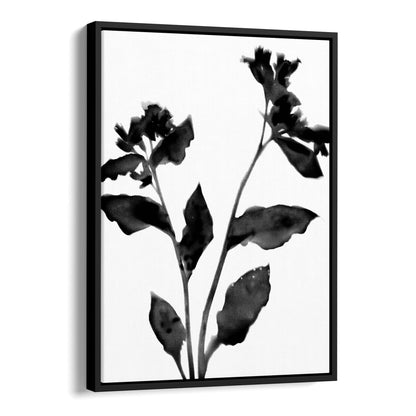 Black and White Moody Floral Silhouette Botanical Print