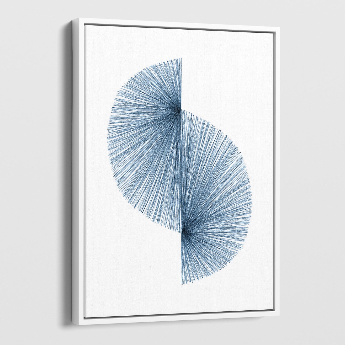 Blue Wave Mid Century Modern Geometric Abstract Line Drawing Print