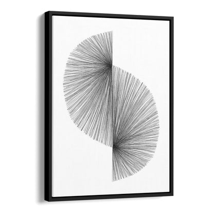 Mid Century Modern Black and White Geometric Abstract Line Drawing Print