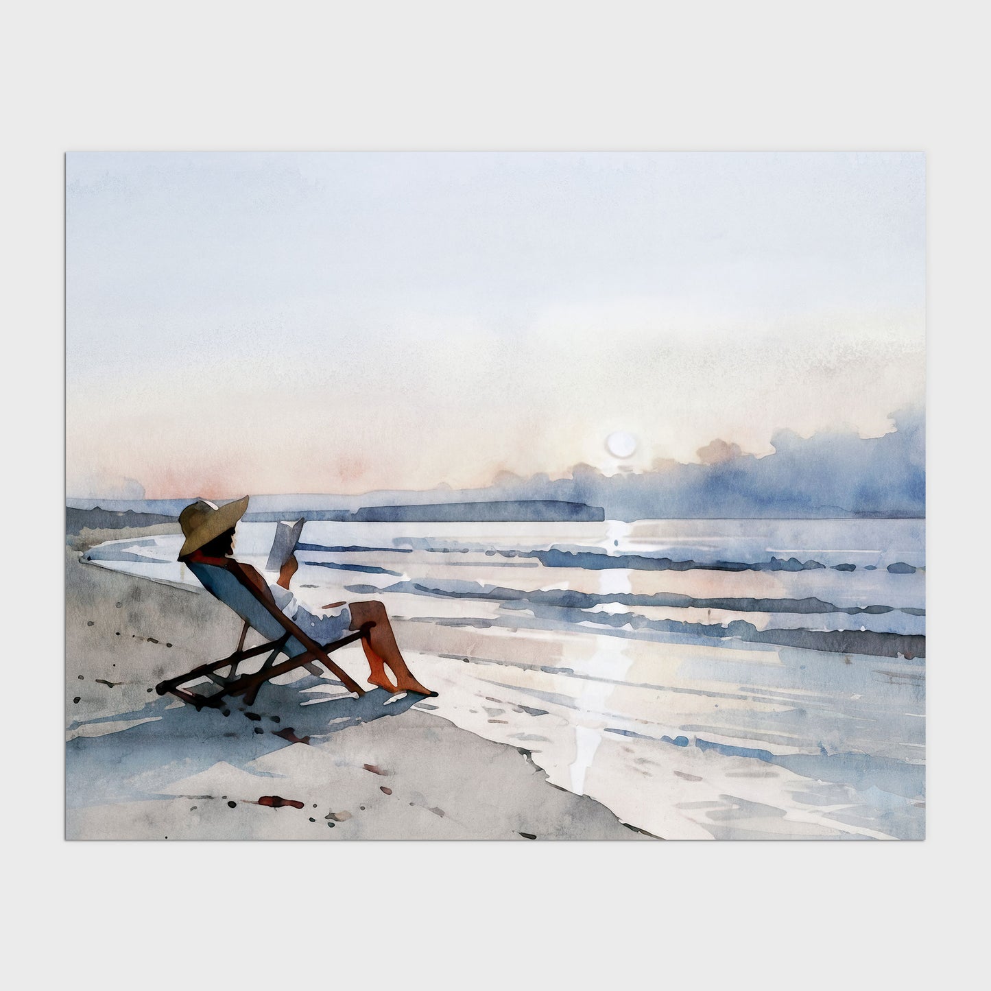 Beach Read at Sunset Print