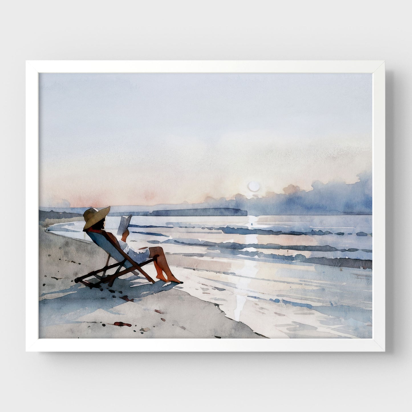 Beach Read at Sunset Print