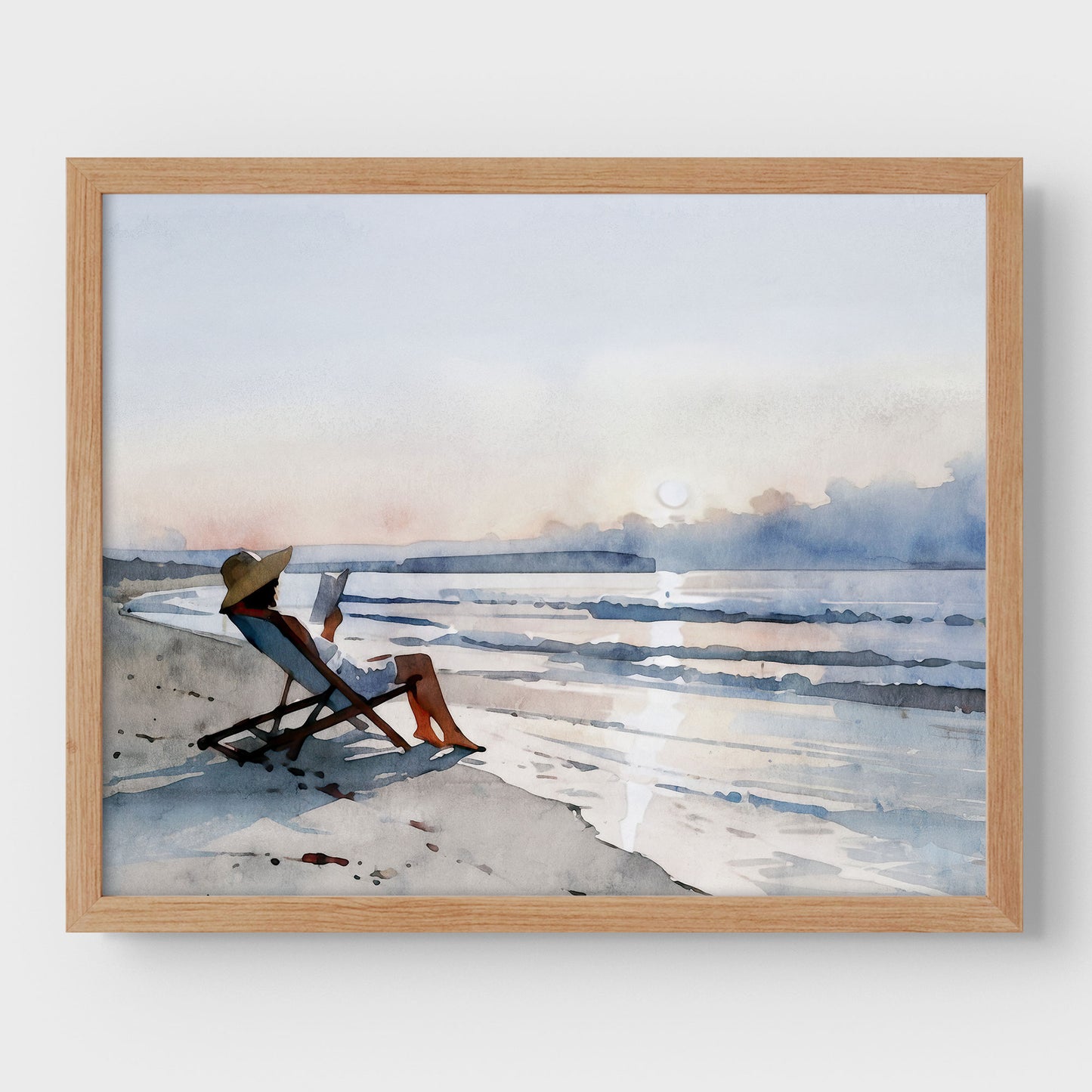 Beach Read at Sunset Print