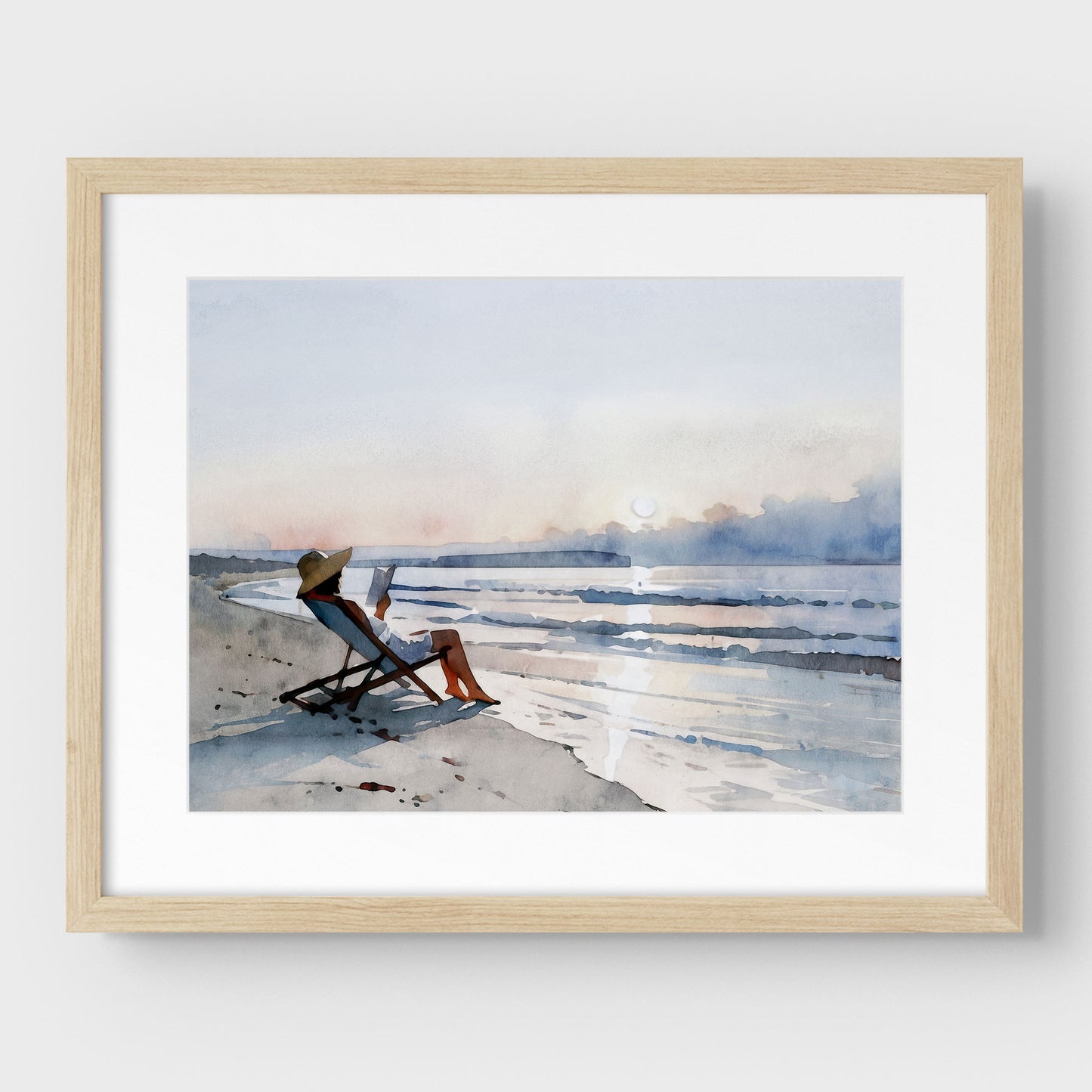 Beach Read at Sunset Print