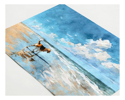Beagle on a Beach Horizontal Note Card