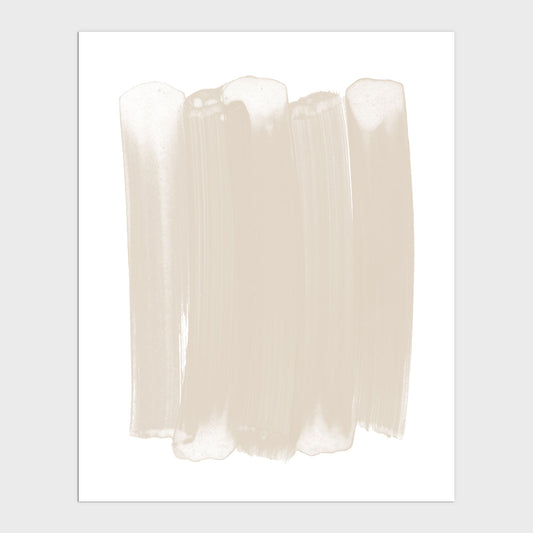 Beige Brushstroke Minimalist Abstract Painting Print