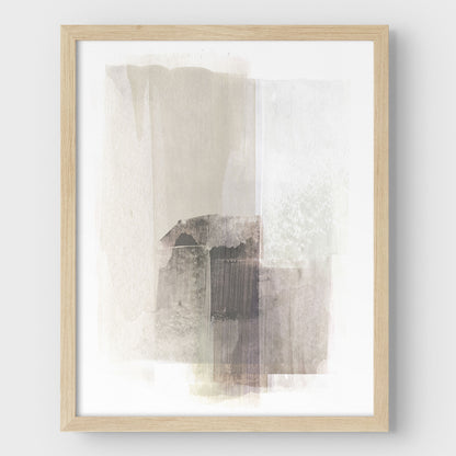 Beige and Brown Minimalist Abstract Painting Print