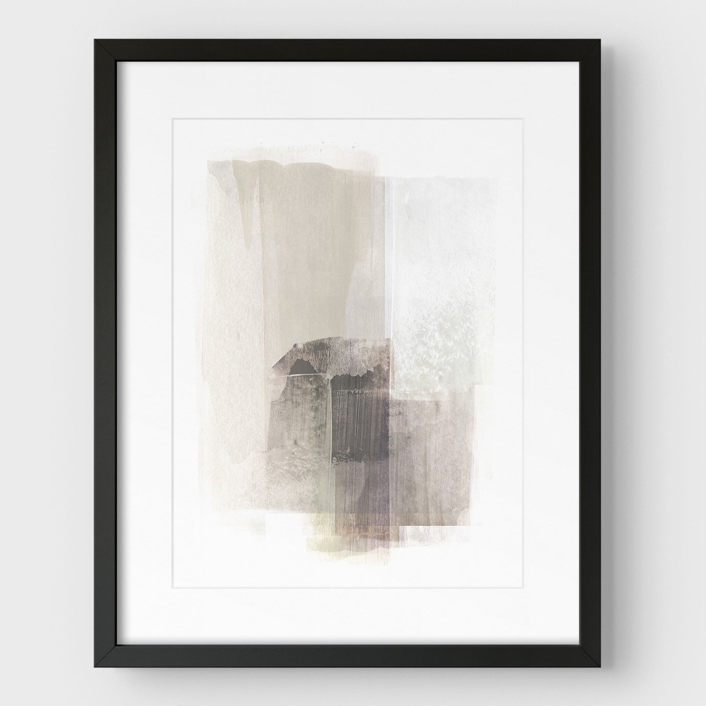 Beige and Brown Minimalist Abstract Painting Print