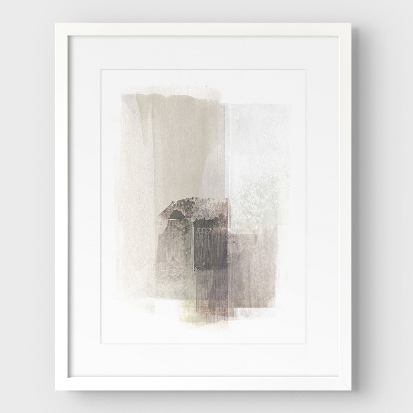 Beige and Brown Minimalist Abstract Painting Print