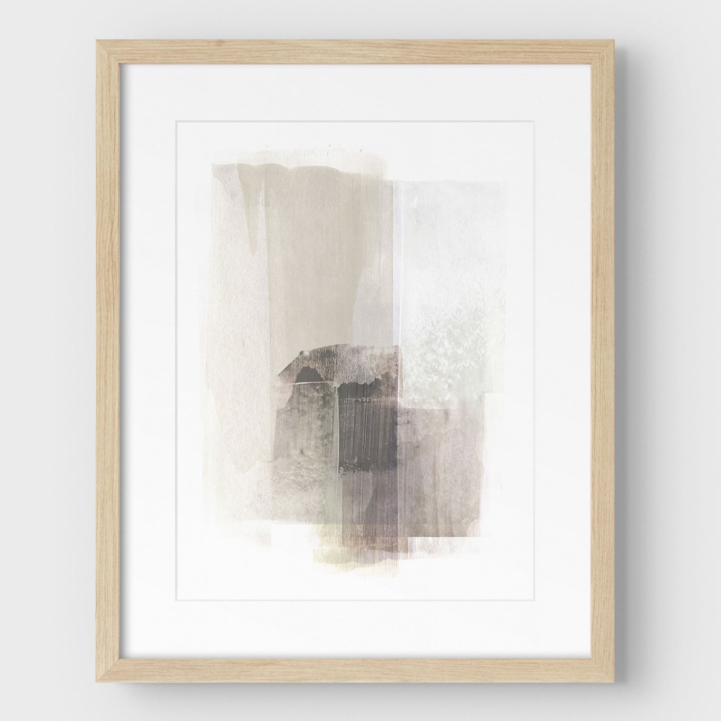 Beige and Brown Minimalist Abstract Painting Print