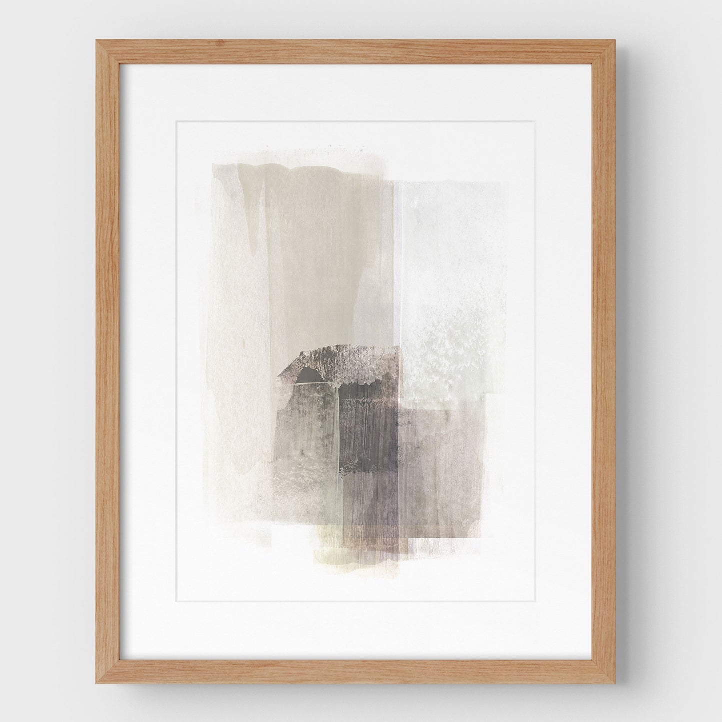 Beige and Brown Minimalist Abstract Painting Print