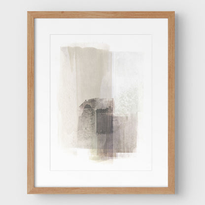 Beige and Brown Minimalist Abstract Painting Print