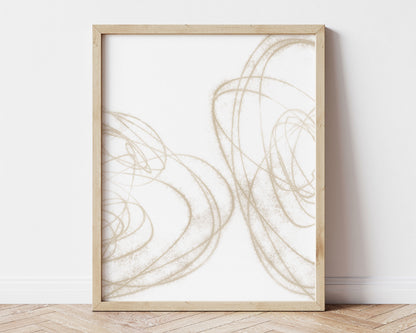 Beige Scribble II Print