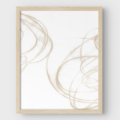 Beige Curves Minimalist Abstract Geometric Line Drawing Print