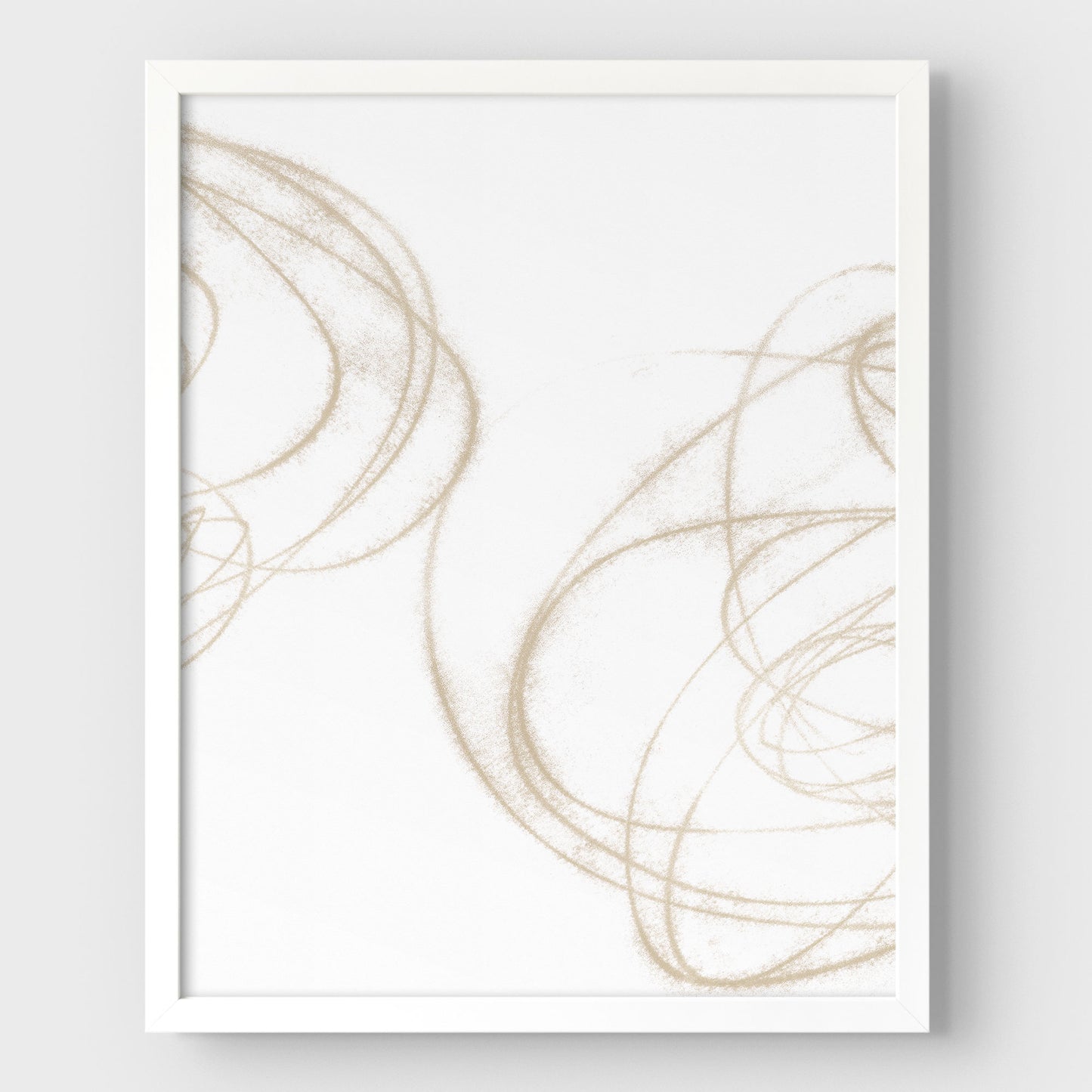 Beige Scribble III Print