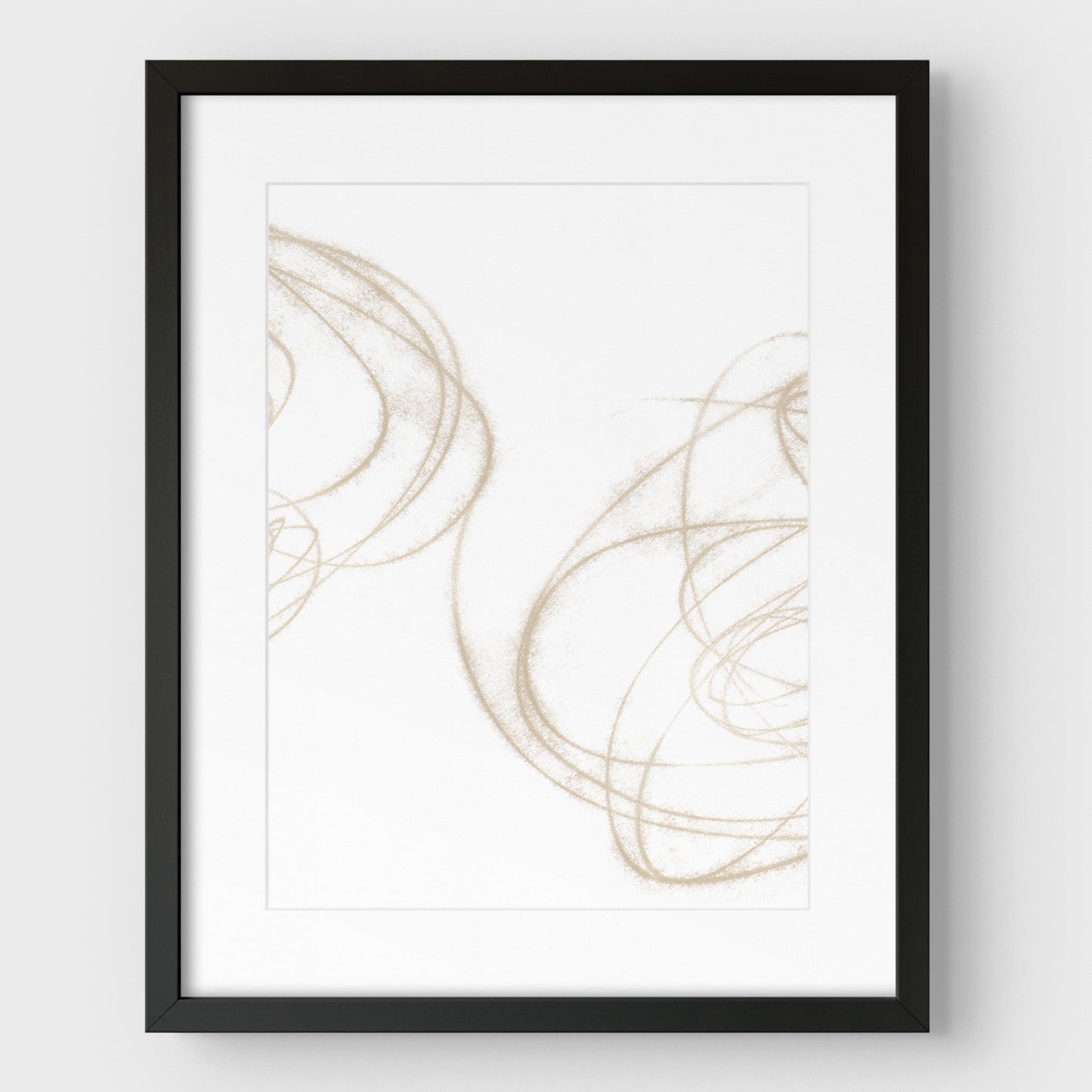 Beige Scribble III Print