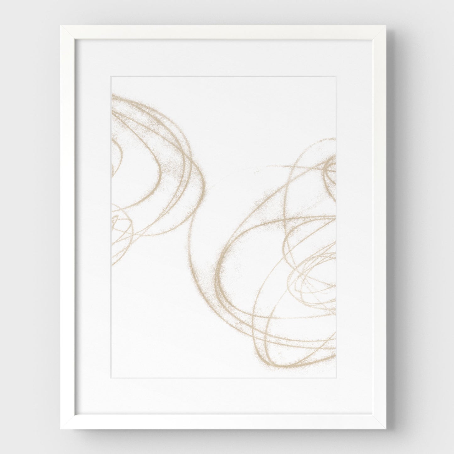 Beige Scribble III Print