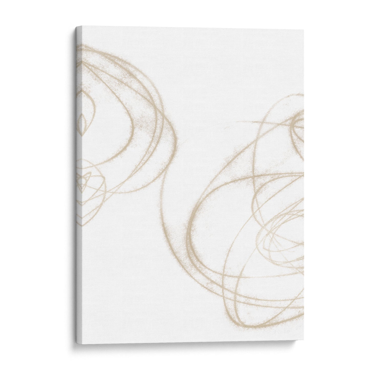 Beige Curves Minimalist Abstract Geometric Line Drawing Print