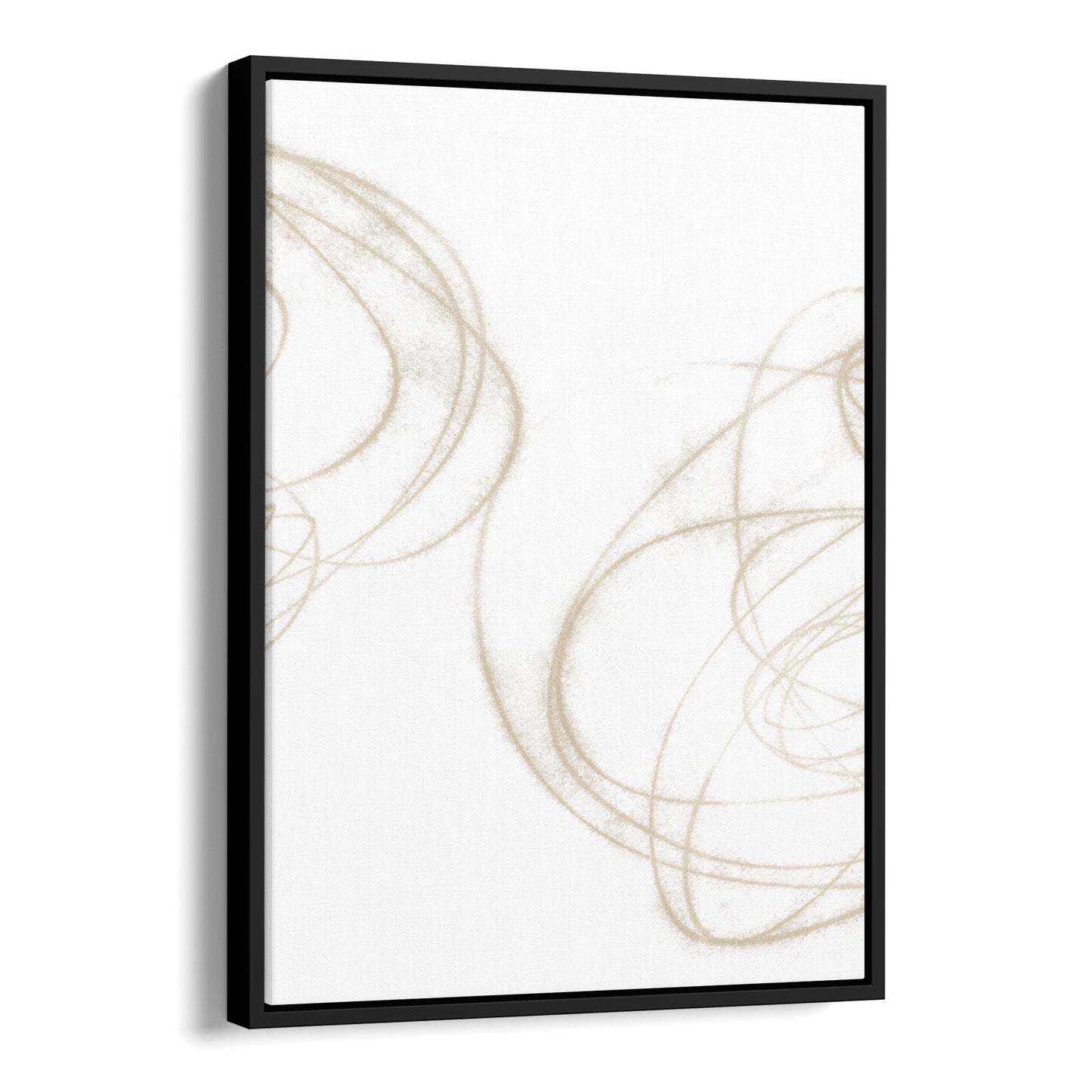 Beige Curves Minimalist Abstract Geometric Line Drawing Print