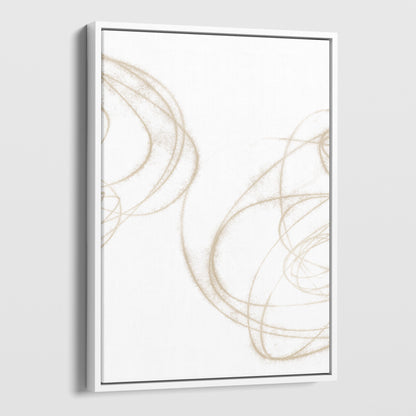 Beige Curves Minimalist Abstract Geometric Line Drawing Print