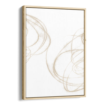 Beige Curves Minimalist Abstract Geometric Line Drawing Print