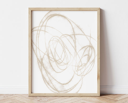 Beige Scribble Print