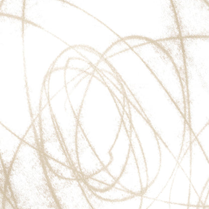 Beige Orbital Geometric Abstract Line Drawing Print
