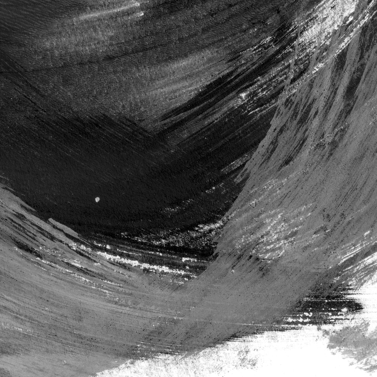 Black and Grey Curved Brushstroke Painting Abstract Print